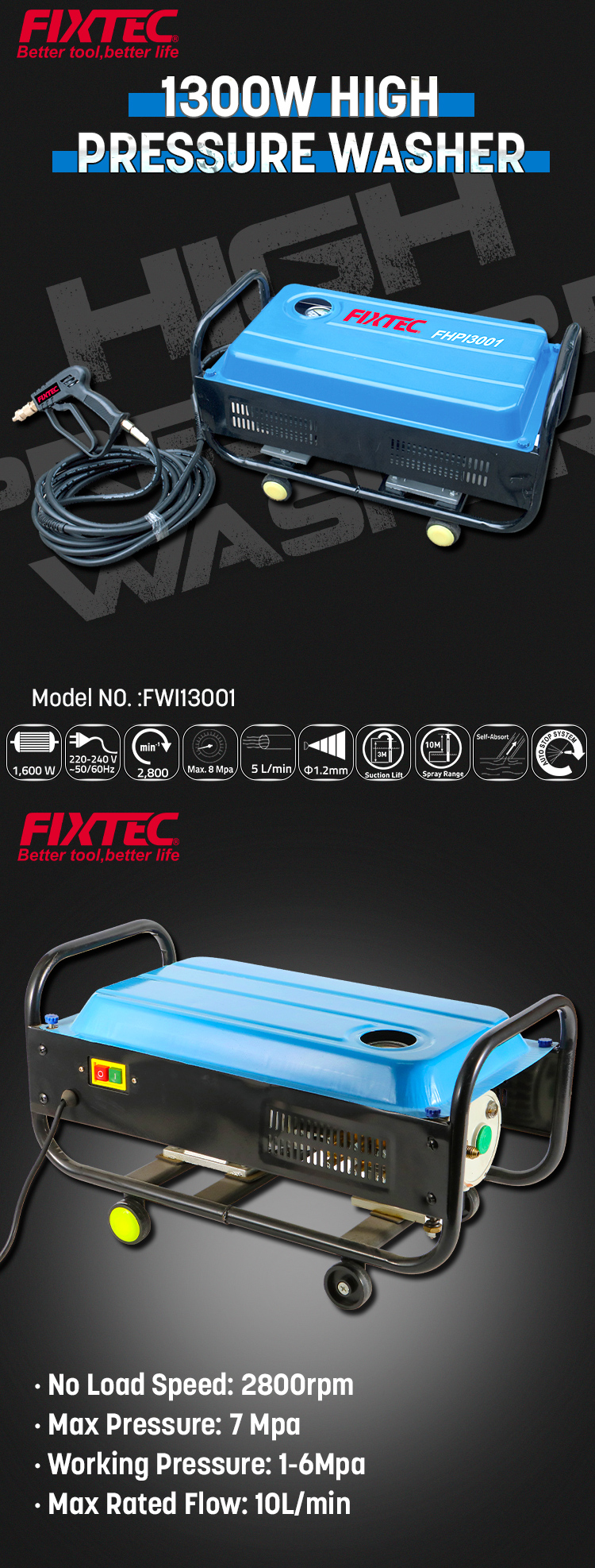 Мойка высокого давления 1300 Вт