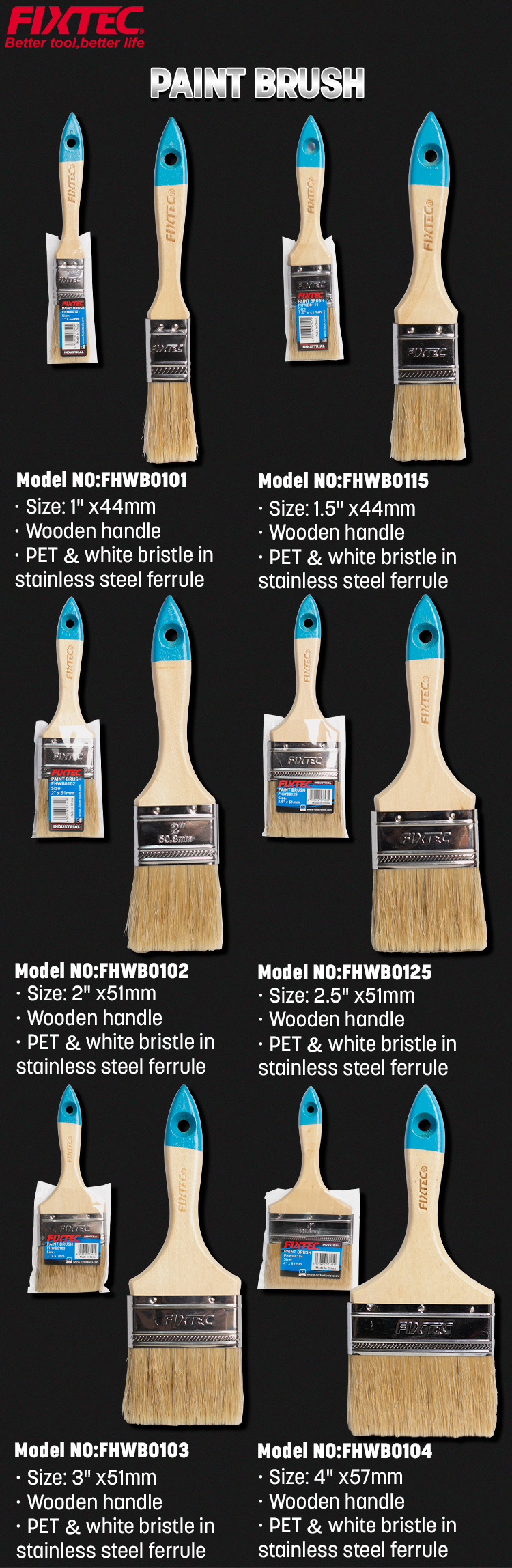 кисть для рисования с деревянной ручкой